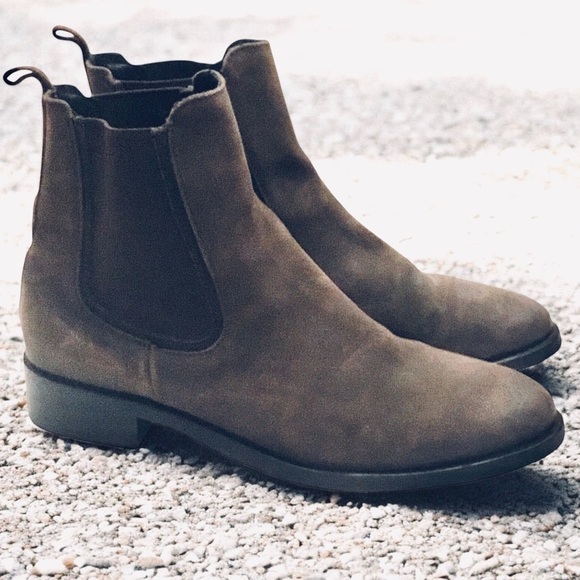 Thursday Boot Company Shoes - Thursday Boot Company Duchess Chelsea Ankle Boot Size-9 Dark Olive Suede